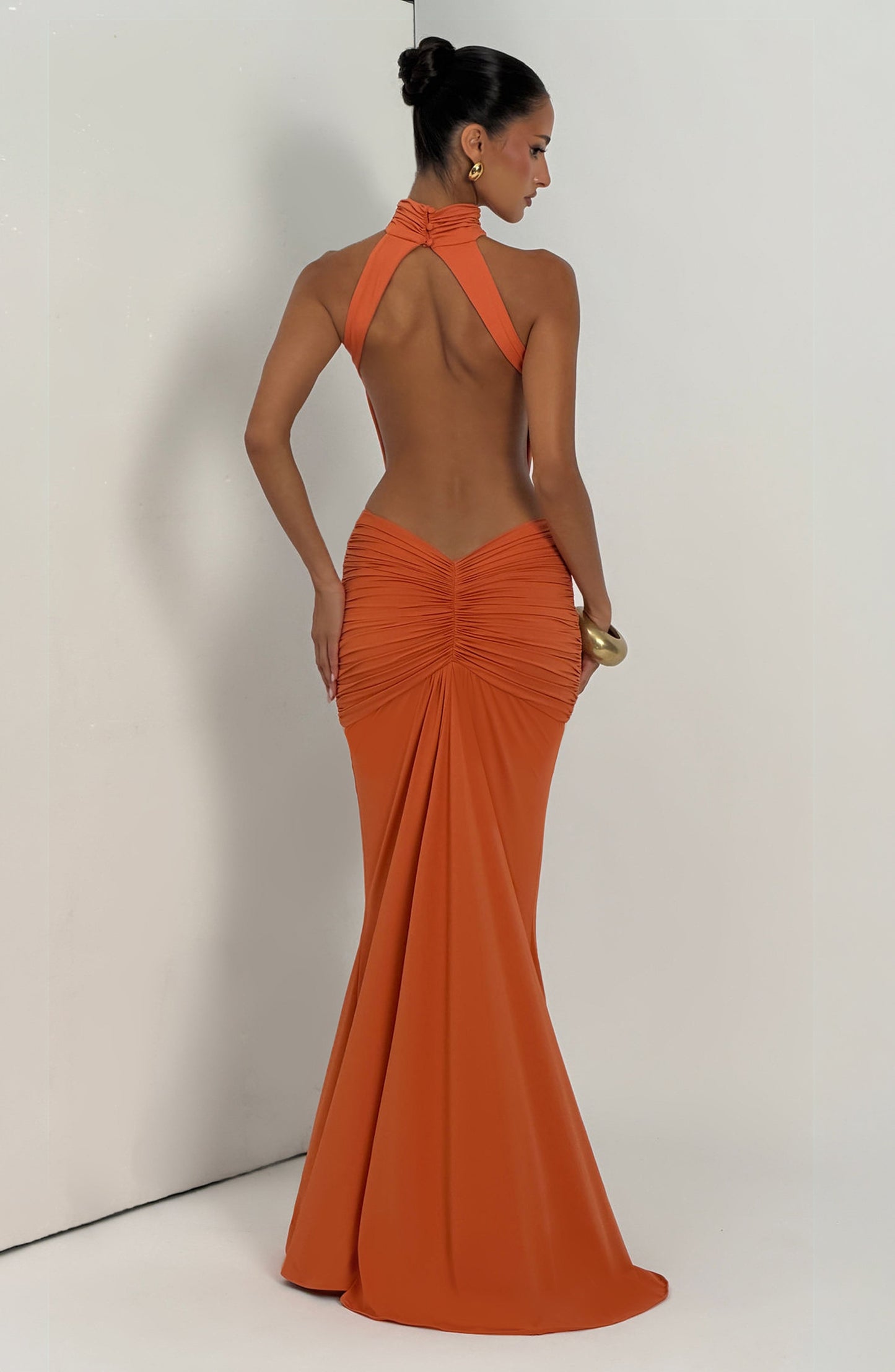 Vestido largo Thekla - Naranja quemado