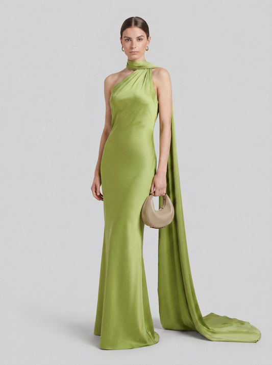 VESTIDO ASIMÉTRICO SATINADO