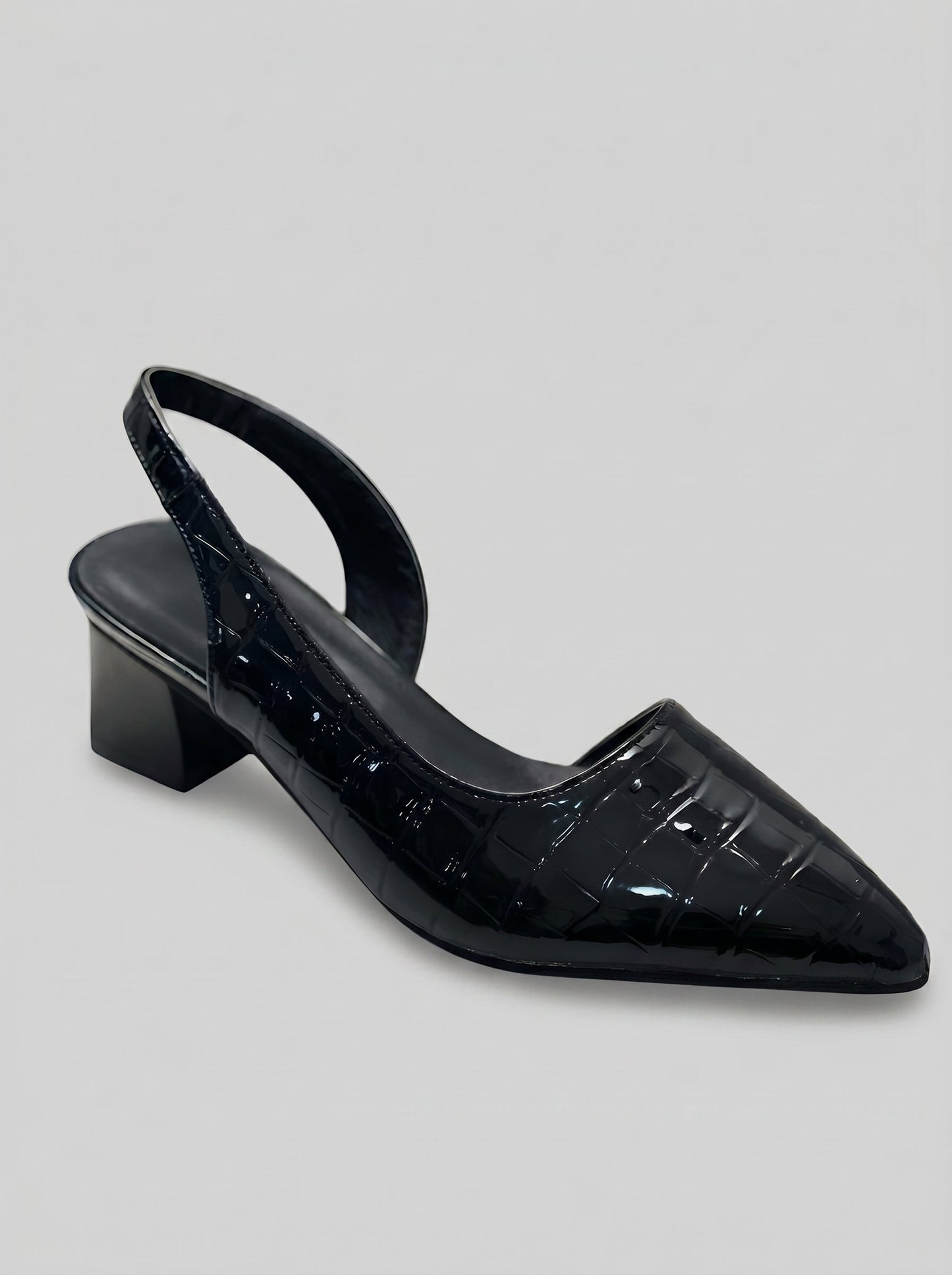 ZAPATO DESTALONADO EFECTO COCODRILO