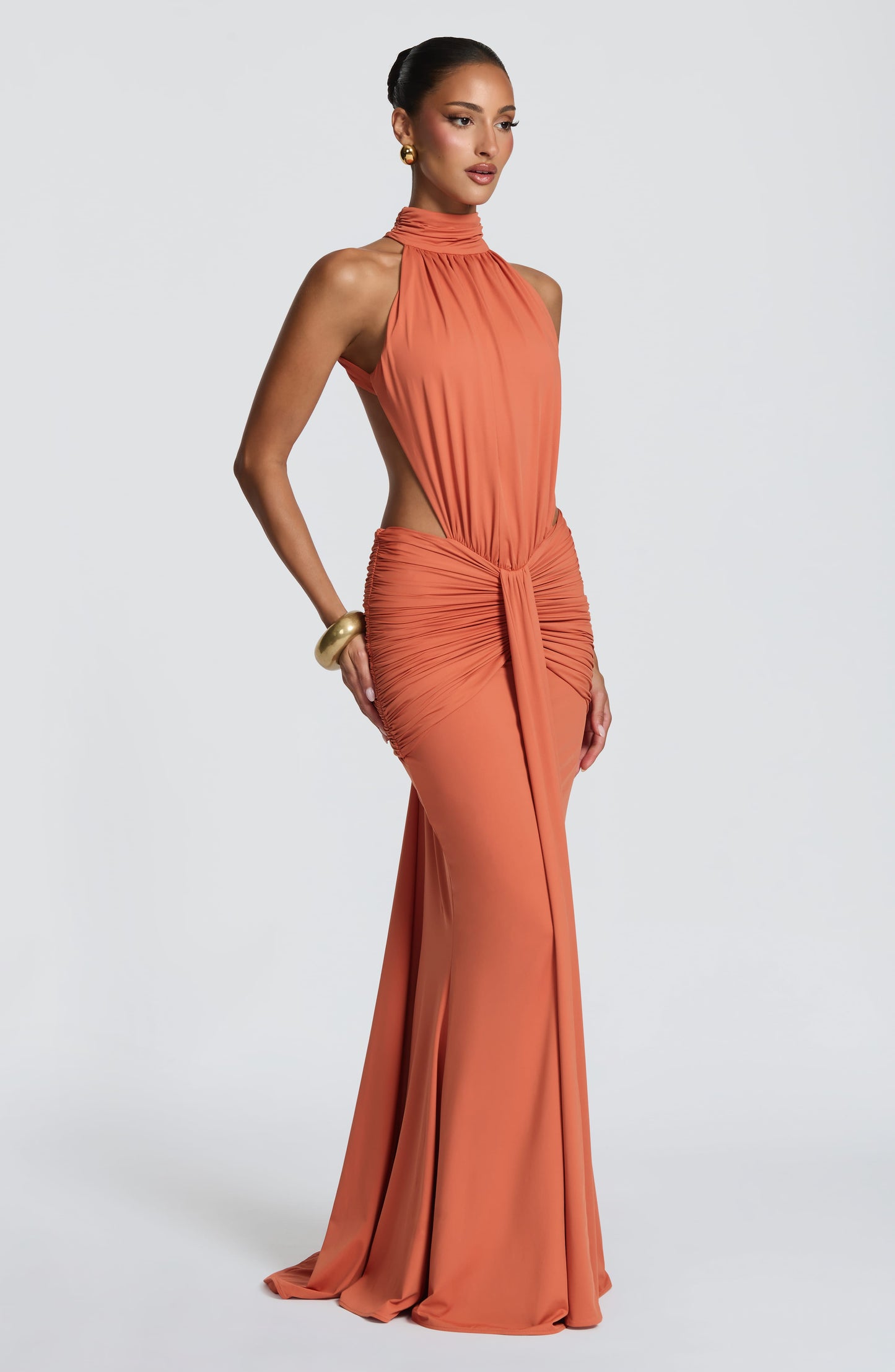 Vestido largo Thekla - Naranja quemado