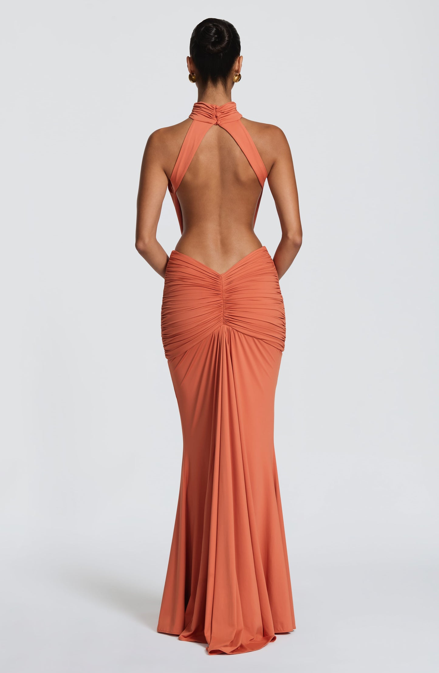 Vestido largo Thekla - Naranja quemado