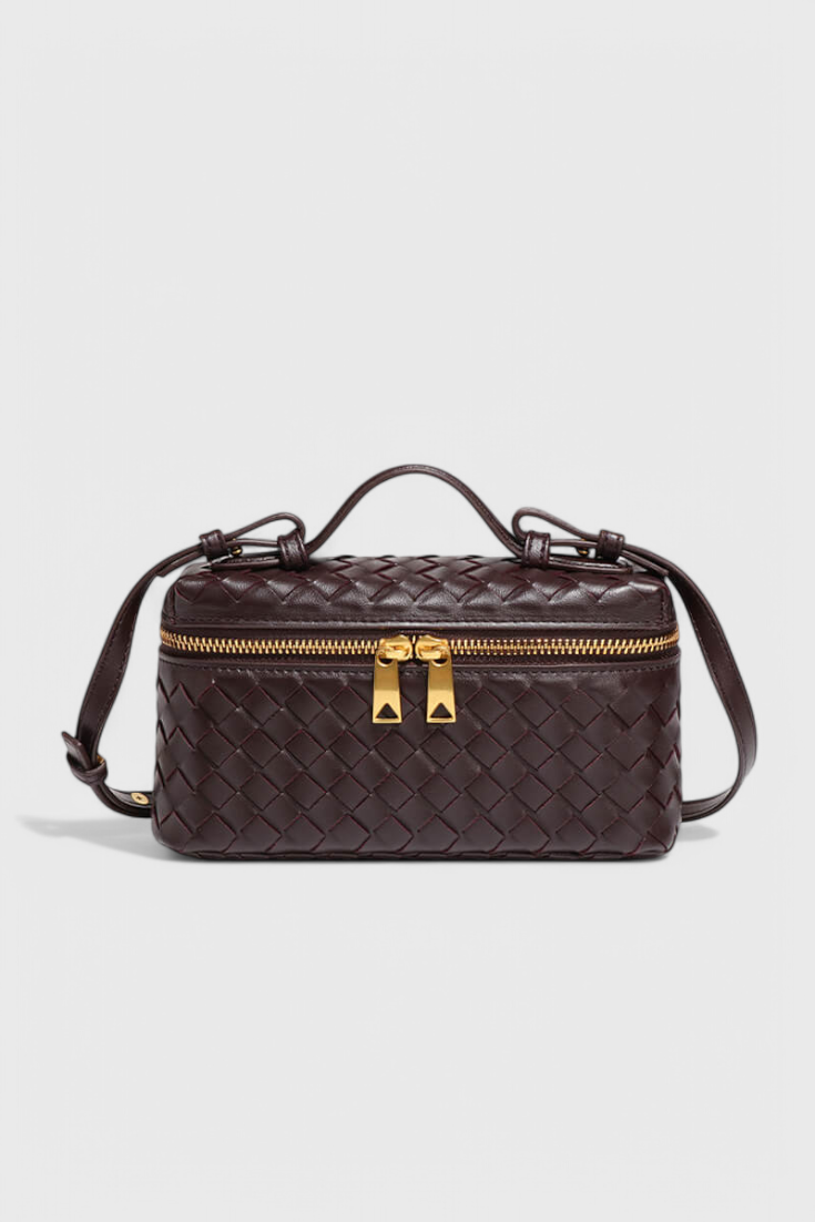 Bolso Mini Woven Milla con Acentos Dorados